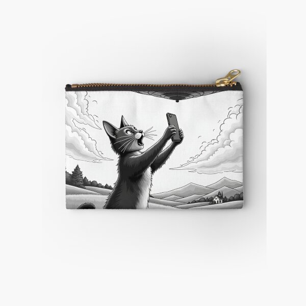 Item preview, Cat Selfie With Alien UFO Funny Cat   designed and sold by ArtFromBeyond.