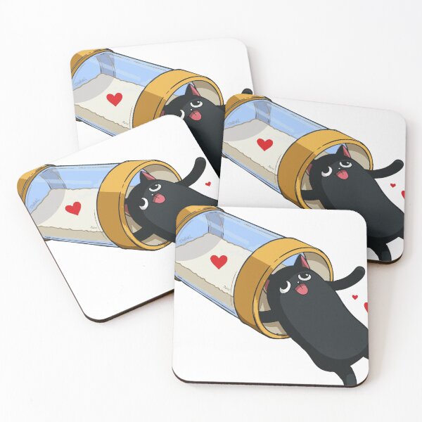 Item preview, Cat in a Tube with Hearts designed and sold by Bebrowny.