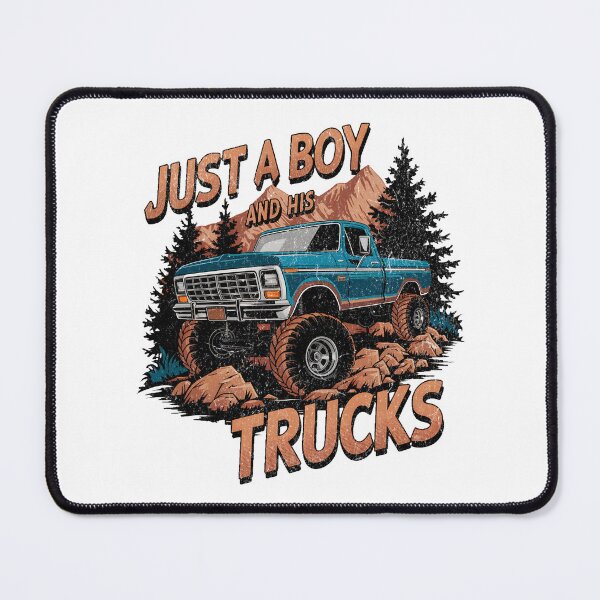 Item preview, Just A Boy And His Trucks - Old School 4x4 designed and sold by EpochFusion.