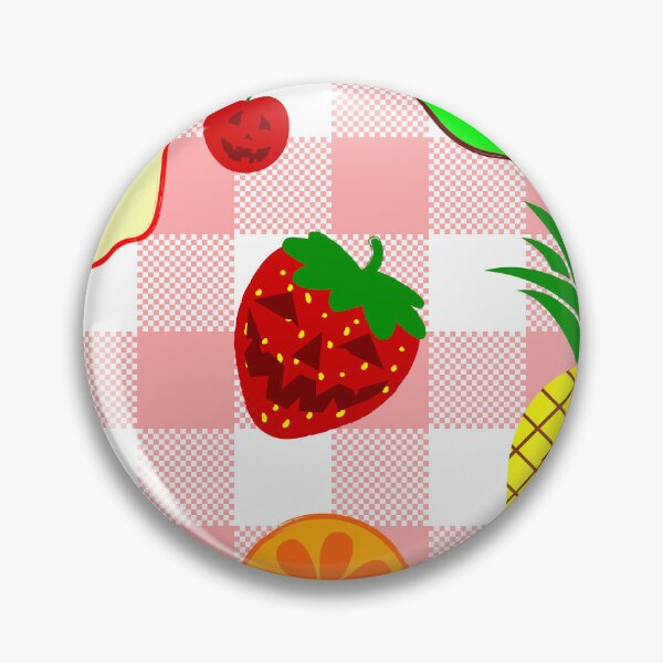 Item preview, pink halloween jack o'lantern fruit gingham designed and sold by Gossip Rag.