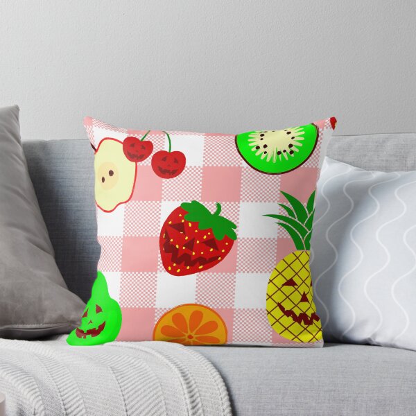Item preview, pink halloween jack o'lantern fruit gingham designed and sold by Gossip Rag.