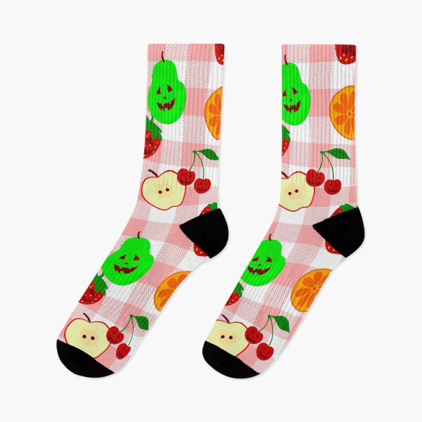 Item preview, pink halloween jack o'lantern fruit gingham designed and sold by Gossip Rag.