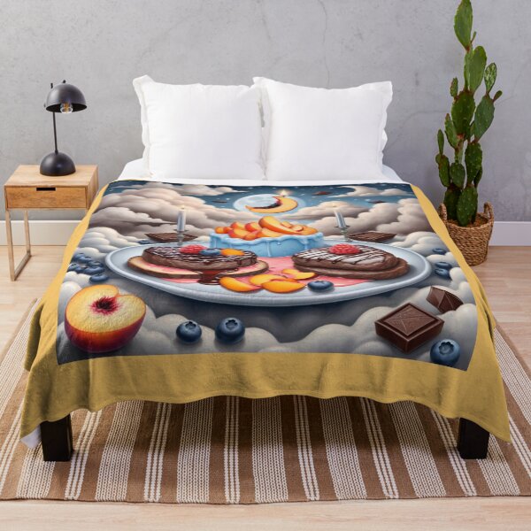 Item preview, Steaks Covered In Chocolatey Fruits With Thick Clouds And Candles designed and sold by Melantari Vizuns.