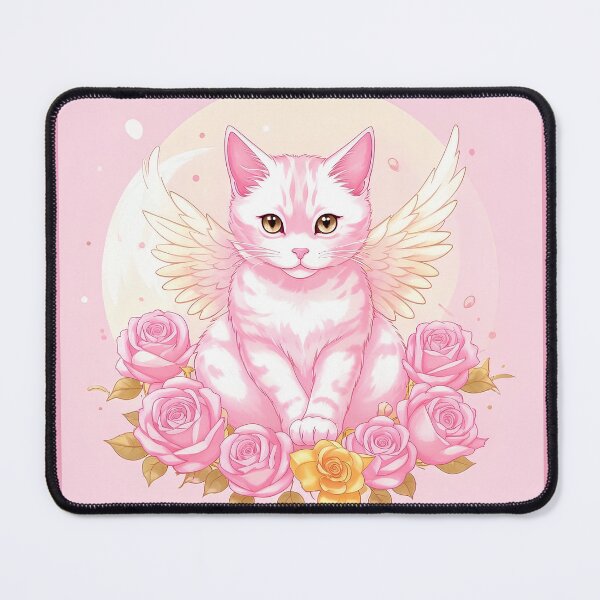 Item preview, Cat angel among roses. designed and sold by Natalia-Vlad.
