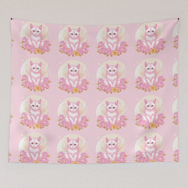 Item preview, Cat angel among roses. designed and sold by Natalia-Vlad.