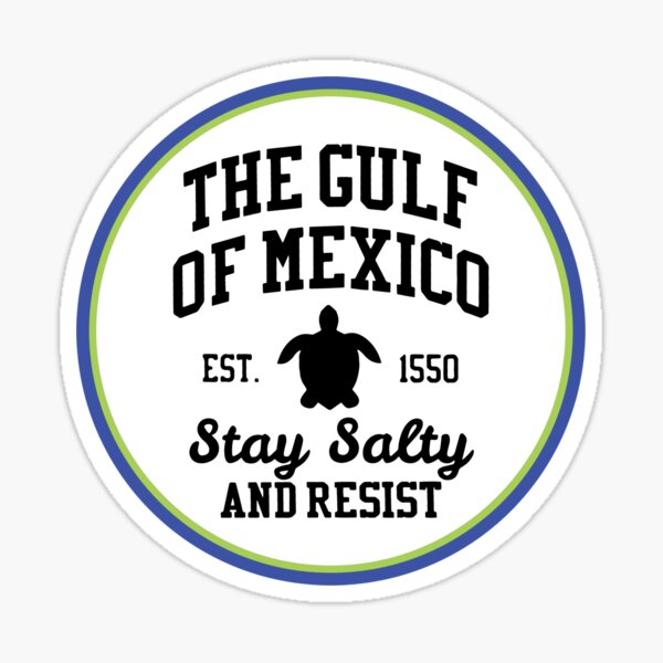 Vista previa del artículo con la obra «El Golfo de México EST1550 Mantente salado y resiste», diseñado y vendido por SaraSzewczyk.