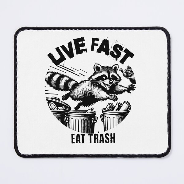 Item preview, Live Fast, Eat Trash – Raccoon Feast Frenzy designed and sold by MTeesGA.