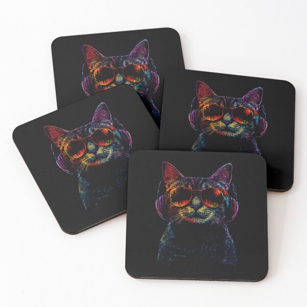 Item preview, Funny Colorful Cat Sunglasses Headphones designed and sold by AddlPoolart.