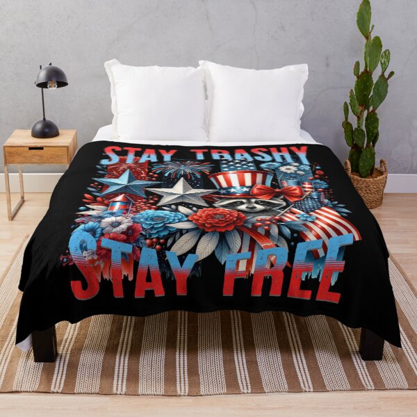 Item preview, Patriotic Raccoon Stay Trashy Stay Free Funny designed and sold by Bliss Find And Design.