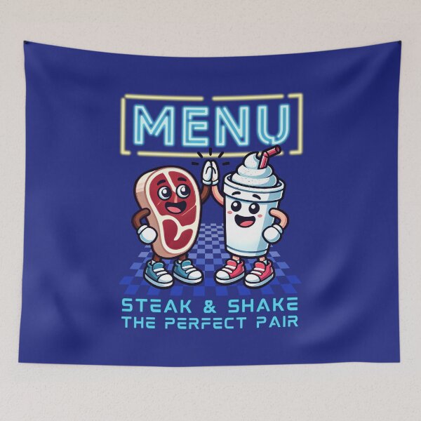 Item preview, Retro Diner Vibes: Steak & Shake – The Perfect Pair designed and sold by buglevel.