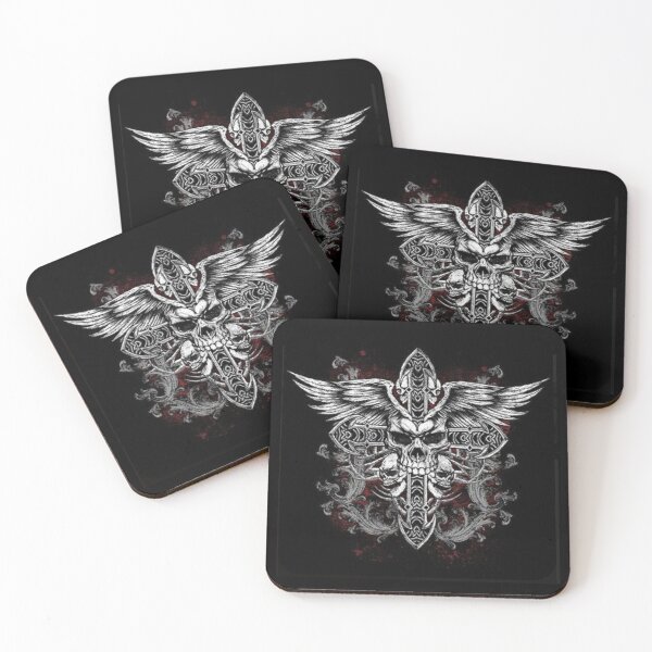Item preview, y2k affliction skull and cross with wings designed and sold by BrontesWhimsyStore.