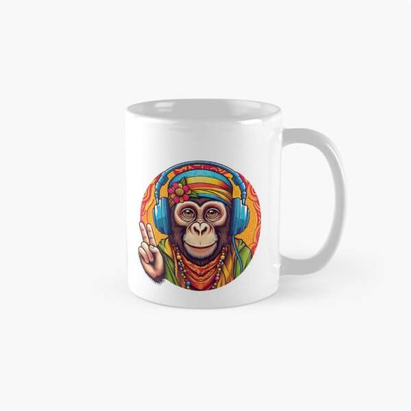 Item preview, Monkey Wearing Headphones Hippy designed and sold by Myra365Art.