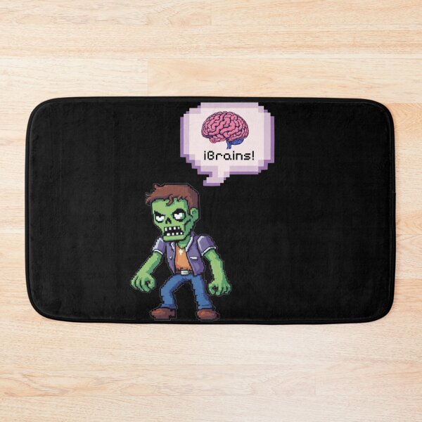 Item preview, zombie thinking brains in pixel art designed and sold by Wild Cat Project.