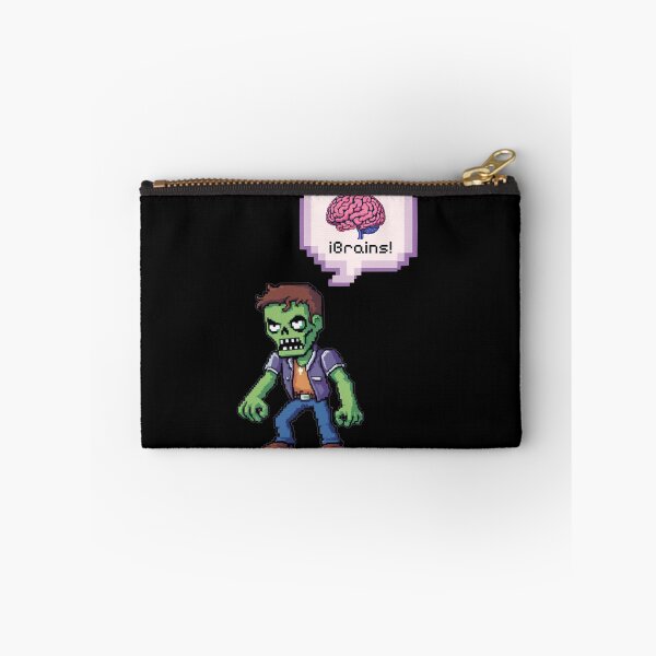 Item preview, zombie thinking brains in pixel art designed and sold by Wild Cat Project.