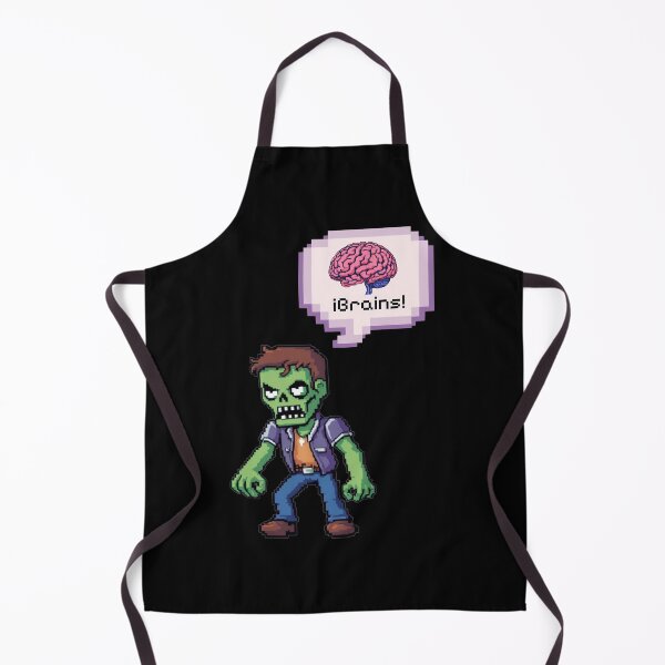 Item preview, zombie thinking brains in pixel art designed and sold by Wild Cat Project.