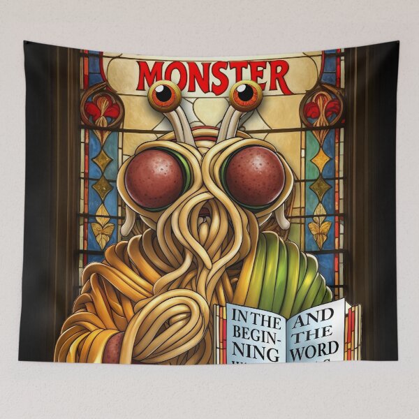 Item preview, Stained-glass Flying Spaghetti Monster designed and sold by Beyond-Stickers.