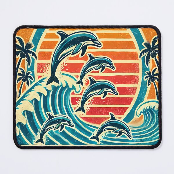 Item preview, Locals Only Retro Surfing Dolphins designed and sold by alw951.