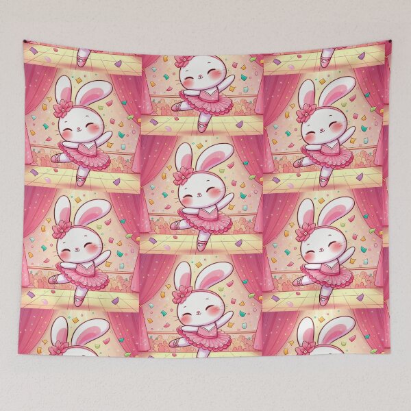 Item preview, Adorable Ballerina Bunny in Pink Tutu - Cute and Whimsical Art for Kids designed and sold by Psycho-Crazy.