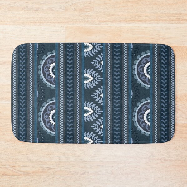 Item preview, Modern Suzani Stripe - Indigo Blue designed and sold by Sarah Thorpe Designs .