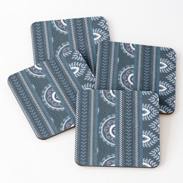 Item preview, Modern Suzani Stripe - Indigo Blue designed and sold by Sarah Thorpe Designs .