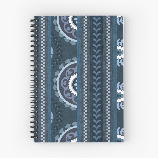 Item preview, Modern Suzani Stripe - Indigo Blue designed and sold by Sarah Thorpe Designs .
