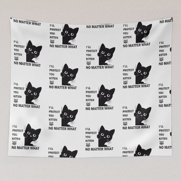 Item preview, I'll Protect You Kitten No Matter What Alpha Wolf Meme designed and sold by SillyDarkShop.