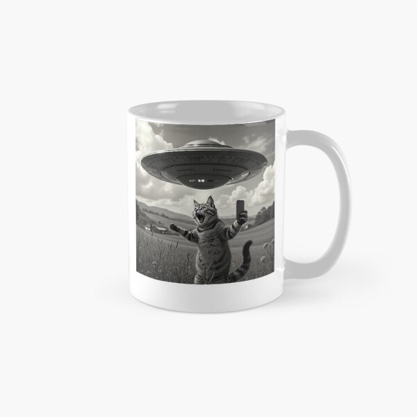 Item preview, Cat Selfie With Alien UFO Funny Cat   designed and sold by ArtFromBeyond.