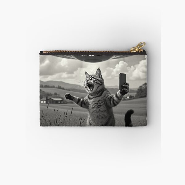 Item preview, Cat Selfie With Alien UFO Funny Cat   designed and sold by ArtFromBeyond.