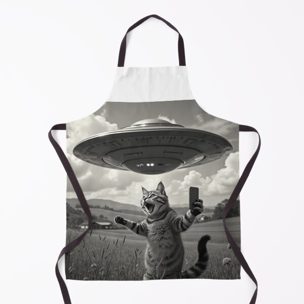 Item preview, Cat Selfie With Alien UFO Funny Cat designed and sold by ArtFromBeyond.