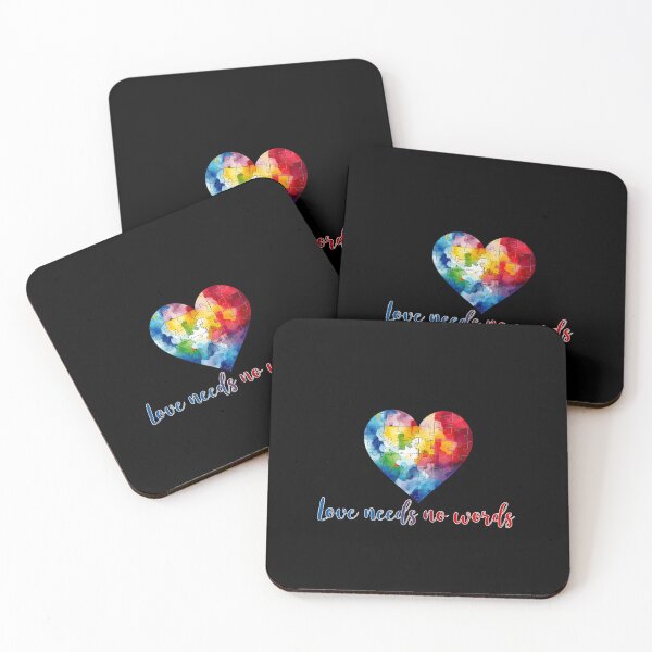Item preview, Love Needs No Words Colorful Heart Puzzle  - Autistic Gril Boy  designed and sold by Smix Pixels.