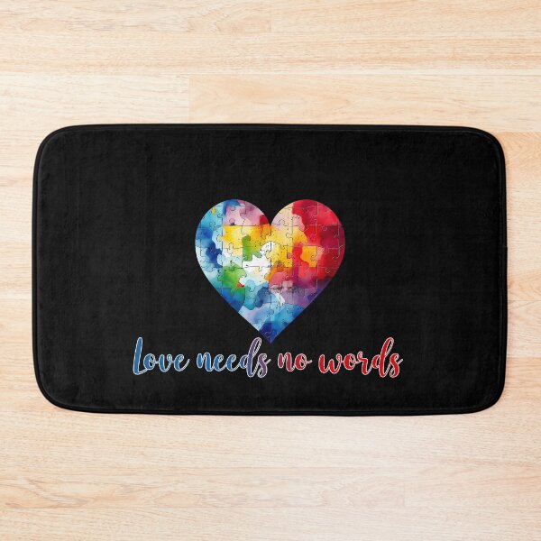 Item preview, Love Needs No Words Colorful Heart Puzzle  - Autistic Gril Boy  designed and sold by Smix Pixels.