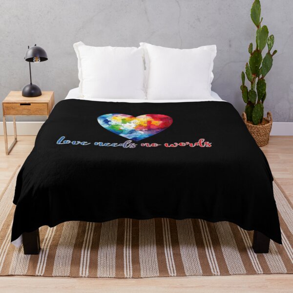 Item preview, Love Needs No Words Colorful Heart Puzzle - Autistic Gril Boy designed and sold by Smix Pixels.