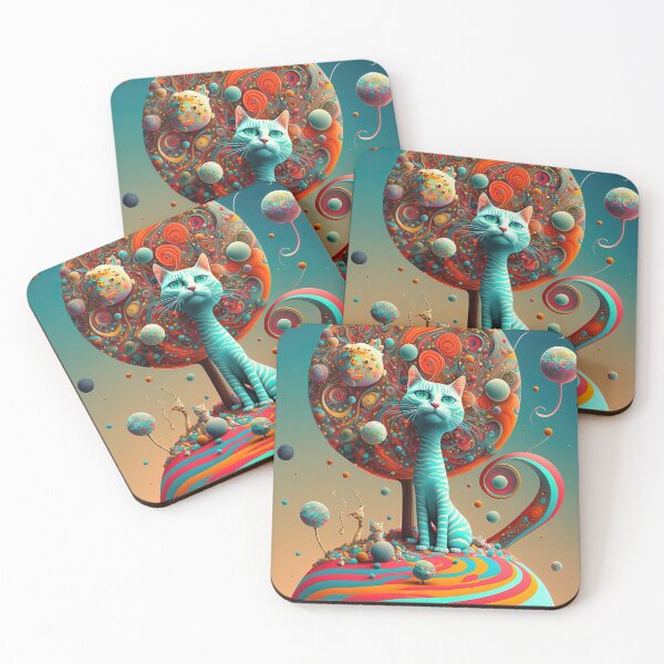 Item preview, Surreal world with lollipops and cats designed and sold by RK - Shop.