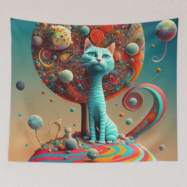 Item preview, Surreal world with lollipops and cats designed and sold by RK - Shop.