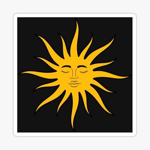 Item preview, Retro 1960's Sun Face Art Design On Black designed and sold by DEC02.