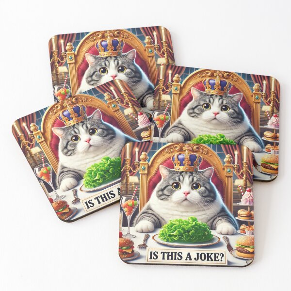 Item preview, King Fat Cat: Not Amused by Salad designed and sold by RK - Shop.