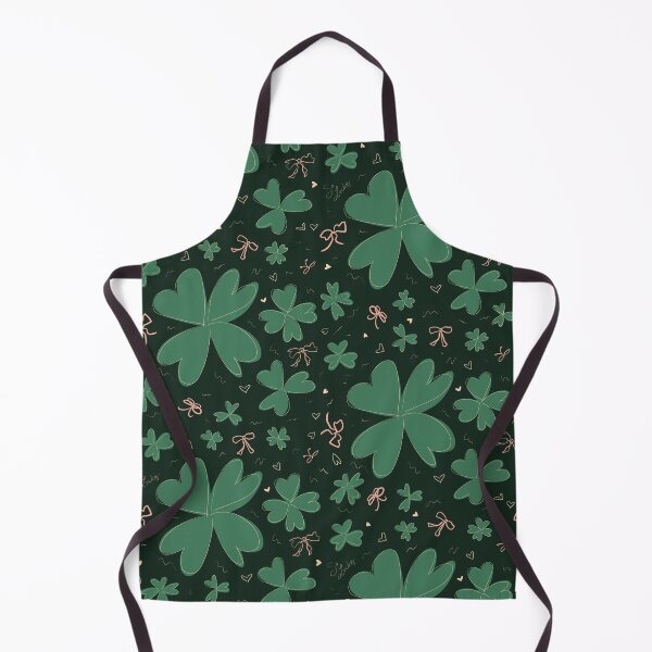 Item preview, Happy saint patty’s day clovers in green on dark green designed and sold by katerosestudios.
