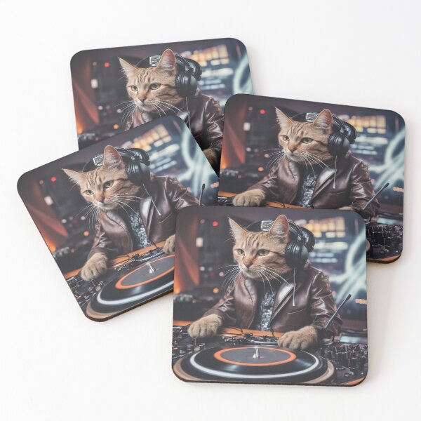Item preview, DJ cat plays in the club designed and sold by RK - Shop.