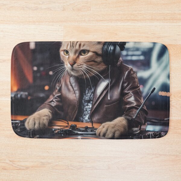 Item preview, DJ cat plays in the club designed and sold by RK - Shop.