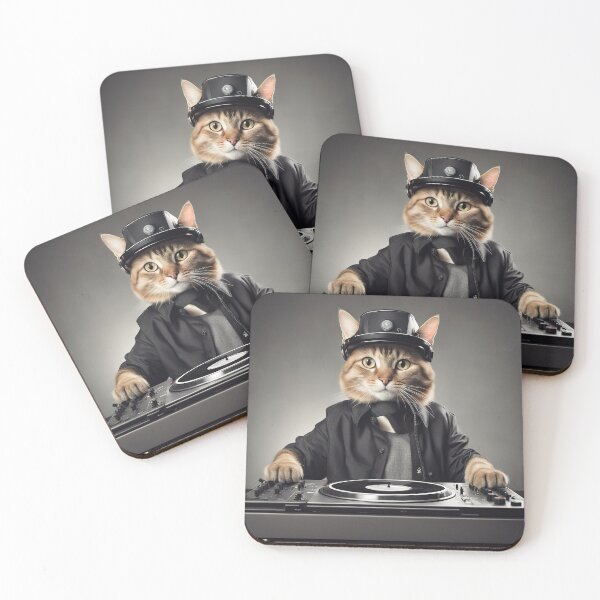 Item preview, DJ cat behind the wheels of steel designed and sold by RK - Shop.