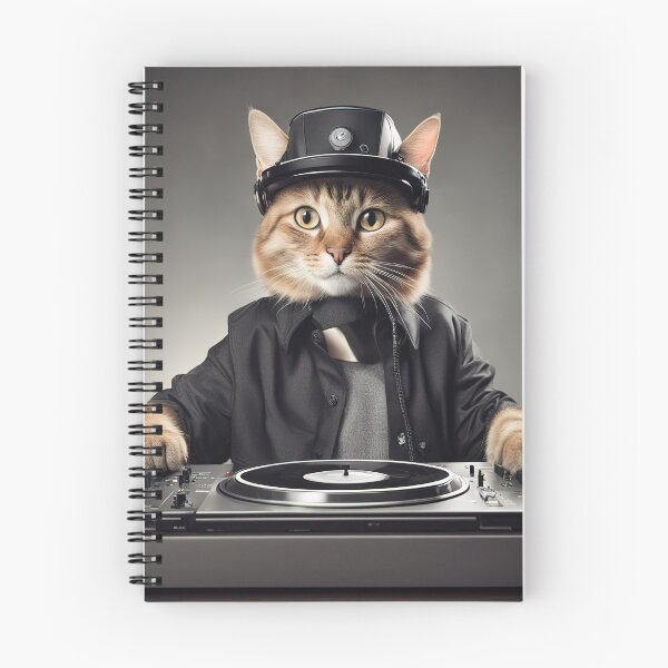Item preview, DJ cat behind the wheels of steel designed and sold by RK - Shop.