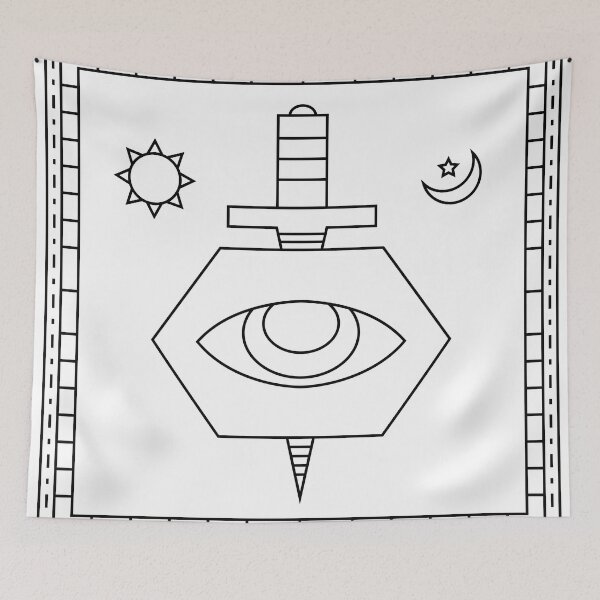 Item preview, Composition with eye, dagger, and celestial symbols designed and sold by estebansequeira.