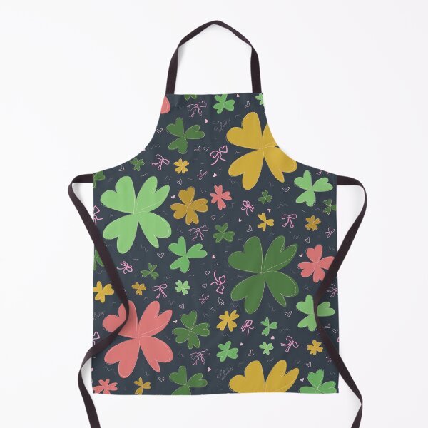Item preview, Happy saint patty’s day colorful clovers in green on dark green designed and sold by katerosestudios.
