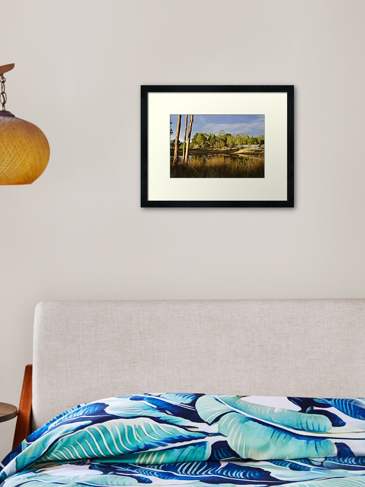 Thumbnail 2 of 7, Framed Art Print, Summer by the Dam - Adelaide Hills Wine Region - Fleurieu Peninsula by South Australian artist Avril Thomas designed and sold by MagpieSprings.