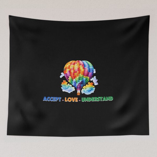 Item preview, Accept Love Understand - Colorful Airship Balloon - Autistic Gril Boy  designed and sold by Smix Pixels.