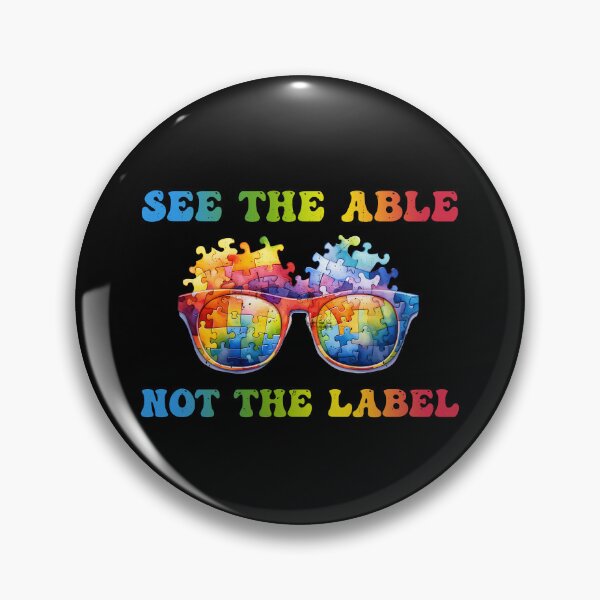 Item preview, See The Able Not The Label - Colorful Puzzle Sunglasses - Autistic Gril Boy  designed and sold by Smix Pixels.