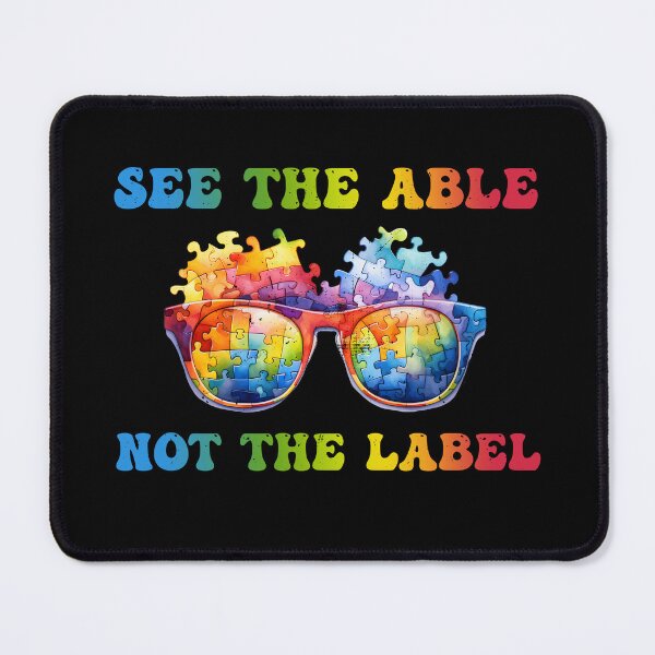 Item preview, See The Able Not The Label - Colorful Puzzle Sunglasses - Autistic Gril Boy designed and sold by Smix Pixels.