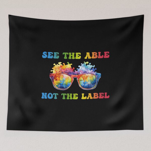 Item preview, See The Able Not The Label - Colorful Puzzle Sunglasses - Autistic Gril Boy  designed and sold by Smix Pixels.