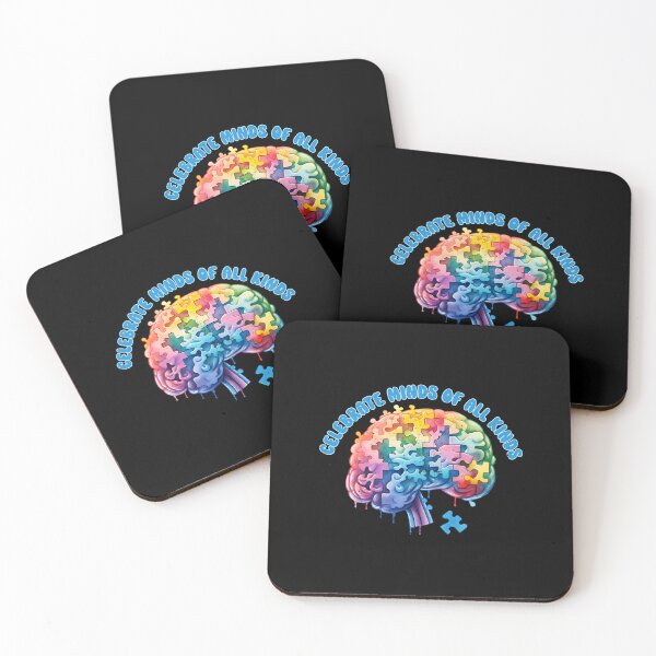 Item preview, Celebrating Minds Of All Kinds - Colorful Puzzle Brain - Autistic Gril Boy  designed and sold by Smix Pixels.