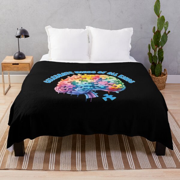 Item preview, Celebrating Minds Of All Kinds - Colorful Puzzle Brain - Autistic Gril Boy designed and sold by Smix Pixels.